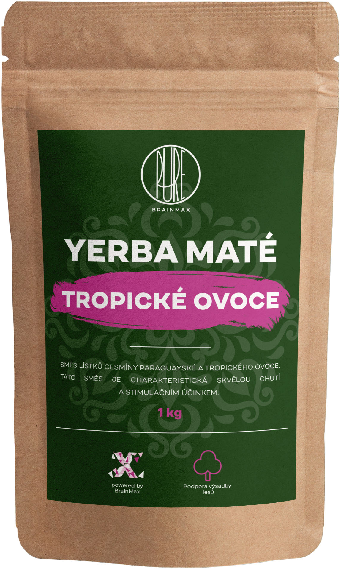 18939_brainmax-pure-yerba-mate-tropicke-ovoce-1000-g BrainMax Pure Yerba Maté, Tropické ovoce, 1000 g