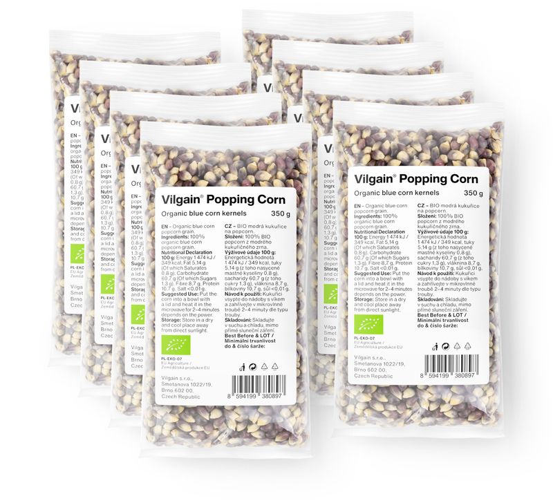 1c3c2511-d884-44ba-b4b1-de586480f2bd Vilgain Kukuřice na popcorn BIO – 8× 350 g