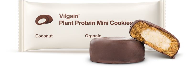 1cba4cd2-305b-4a76-8505-f464e606e90b Vilgain Plant Protein Mini Cookies BIO – kokos 50 g (2 x 25 g)
