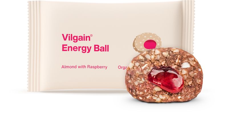 3062b316-dab4-459b-a67f-2b9da74a497d Vilgain Energy Ball BIO – mandle s malinovým džemem 30 g
