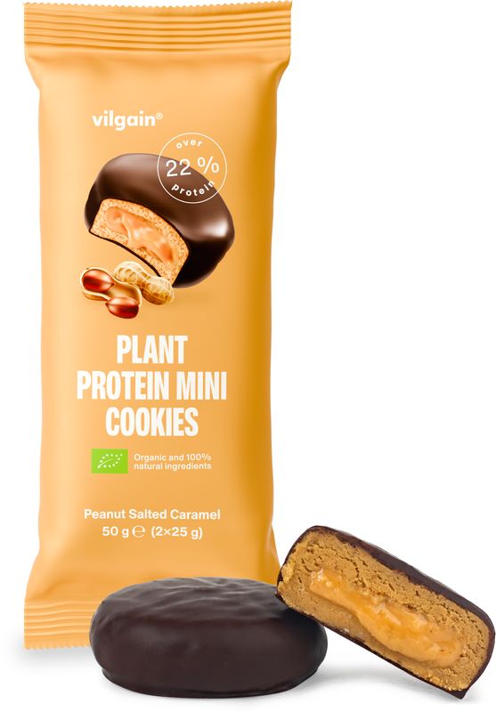 324e95dd-7e2d-451b-9a61-834c5a174cc6 Vilgain Plant Protein Mini Cookies BIO – Arašídy se slaným karamelem 50 g (2 x 25 g)