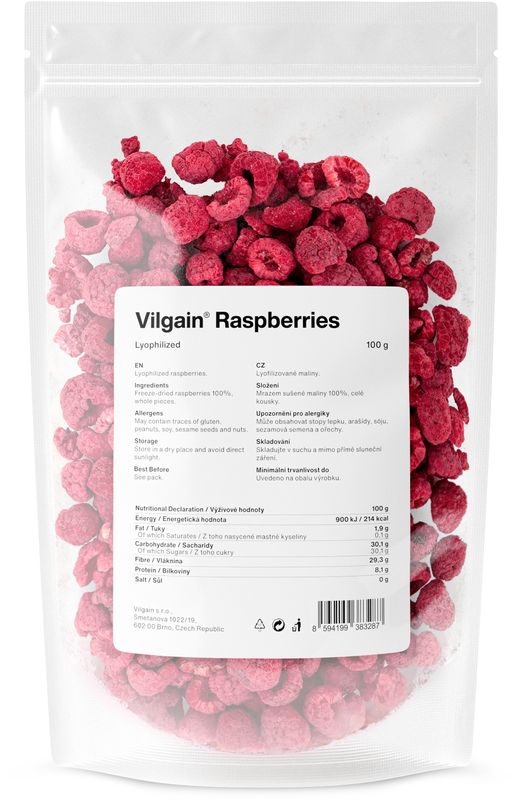 39719048-e4b4-463e-bb60-f3b3c3758e46 Vilgain Maliny lyofilizované – 100 g