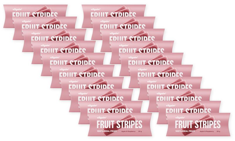 3e27289f-d2f5-41cc-9f73-3f6372086407 Vilgain Fruit Stripes – 20× Jablko & malina 20 g