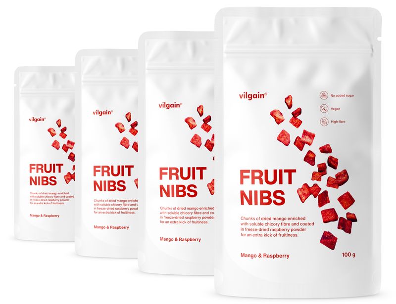 891f5859-d8e0-41d2-8148-c34ad1bd5005 Vilgain Fruit Nibs – 4× Mango a malina 100 g
