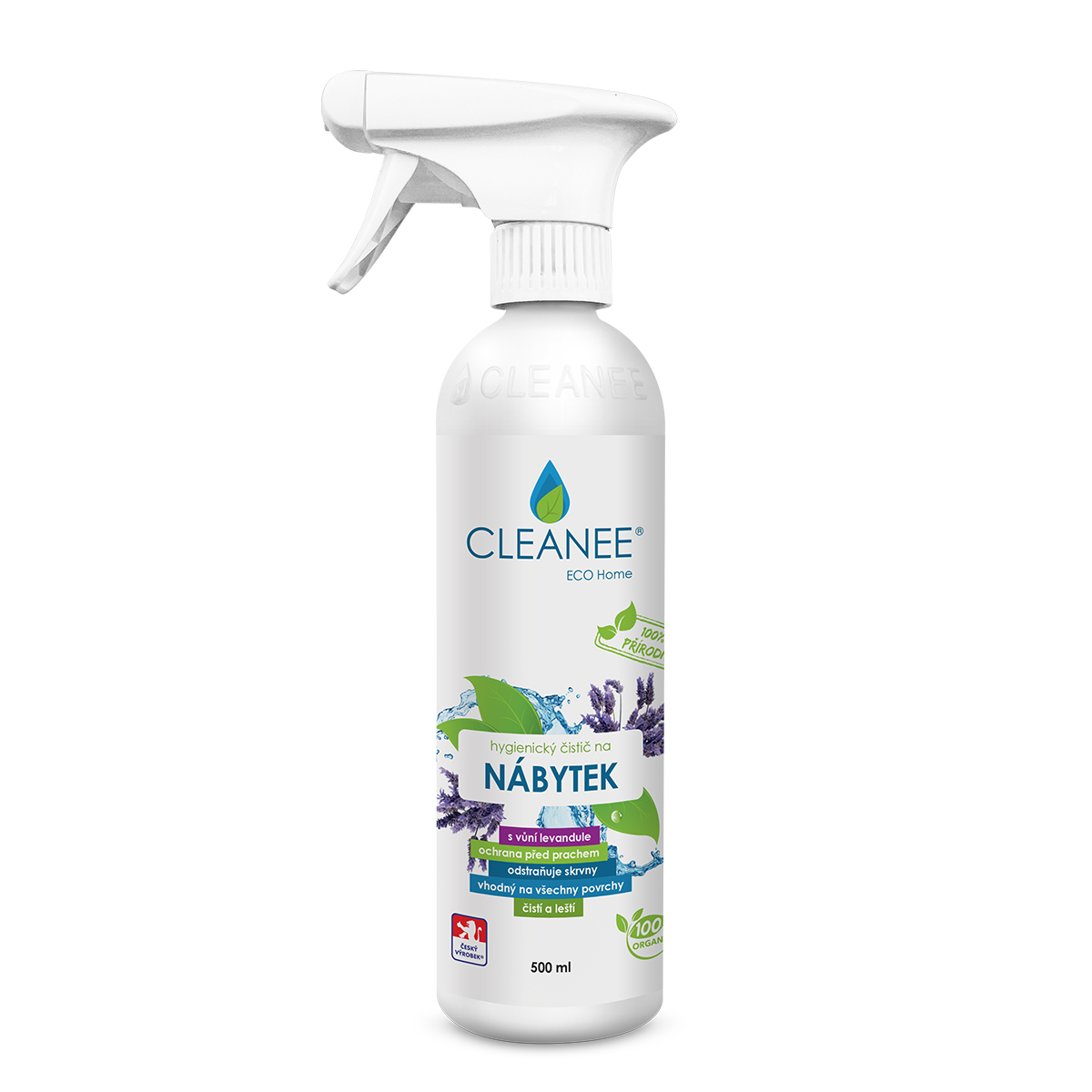 cleanee-eko-hygienicky-cistic-na-nabytek-vune-levandule-500m CLEANEE EKO hygienický čistič na NÁBYTEK vůně levandule 500m