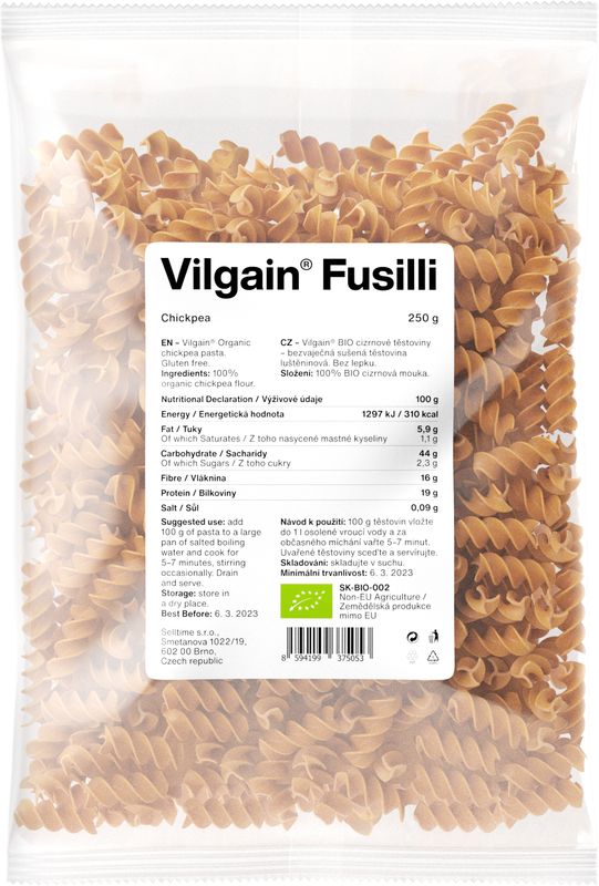 d2914651-11da-47ae-a282-6f647e5a3afc Vilgain Fusilli těstoviny BIO – cizrnové 250 g