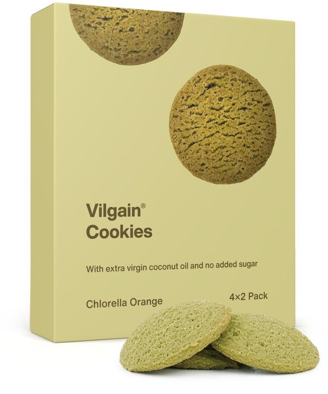 dc681416-9322-4f9b-8d34-c88f5ee3000c Vilgain Cookies BIO – chlorella a pomeranč 135 g (4 x 2 sušenky)