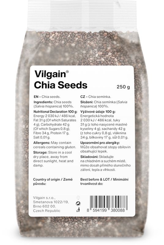 e1901d4f-9d76-4e4f-9015-aa59fec0abc4 Vilgain Chia Seeds – 250 g