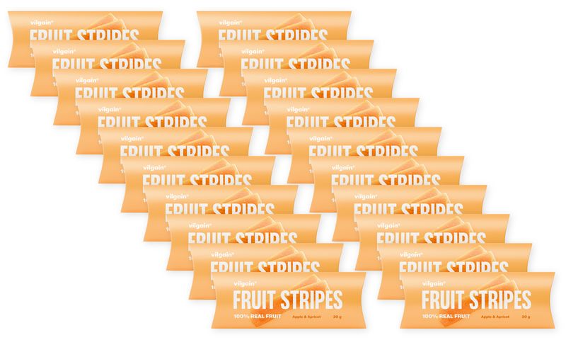 e1e896ca-bf43-4a3f-a614-b22245296ecf Vilgain Fruit Stripes – 20× Jablko & meruňka 20 g