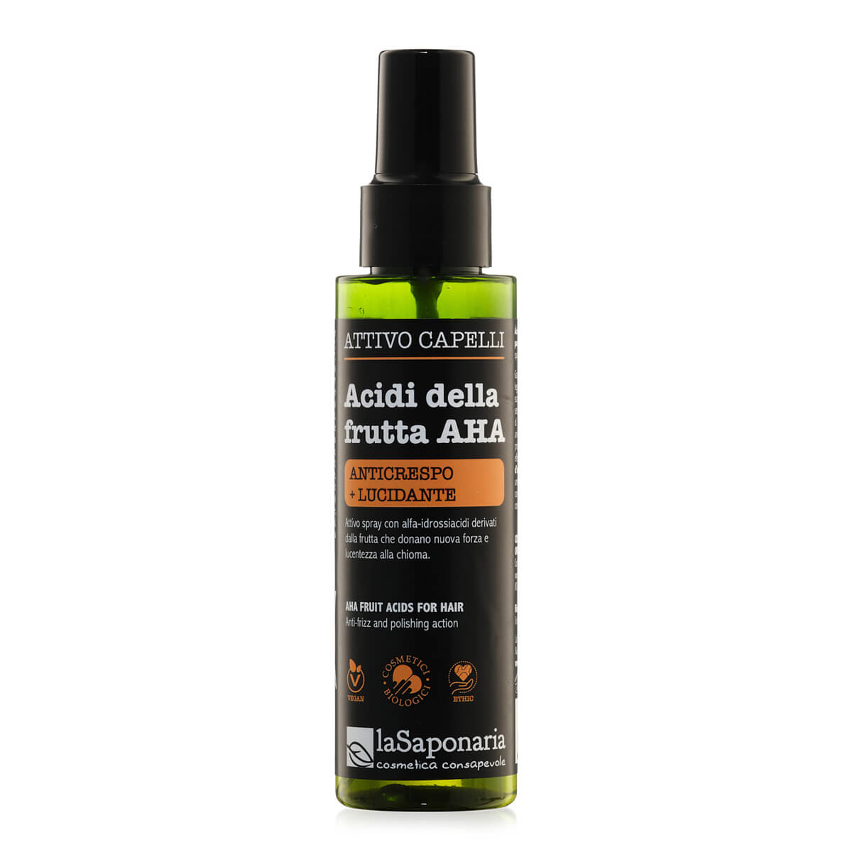 1200x1200-acidi-della-frutta-AHA laSaponaria Aktivní sprej na vlasy proti krepatění s AHA ovocnými kyselinami (100 ml) - pro snadnou úpravu a lesk vlasů
