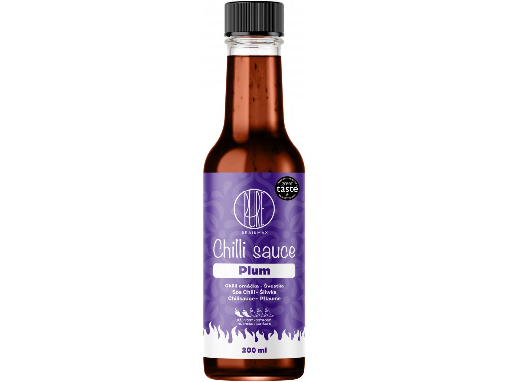 17048-1_37161-chilli-plum BrainMax Pure Chilli sauce, Plum (chilli omáčka, švestka), 200 ml