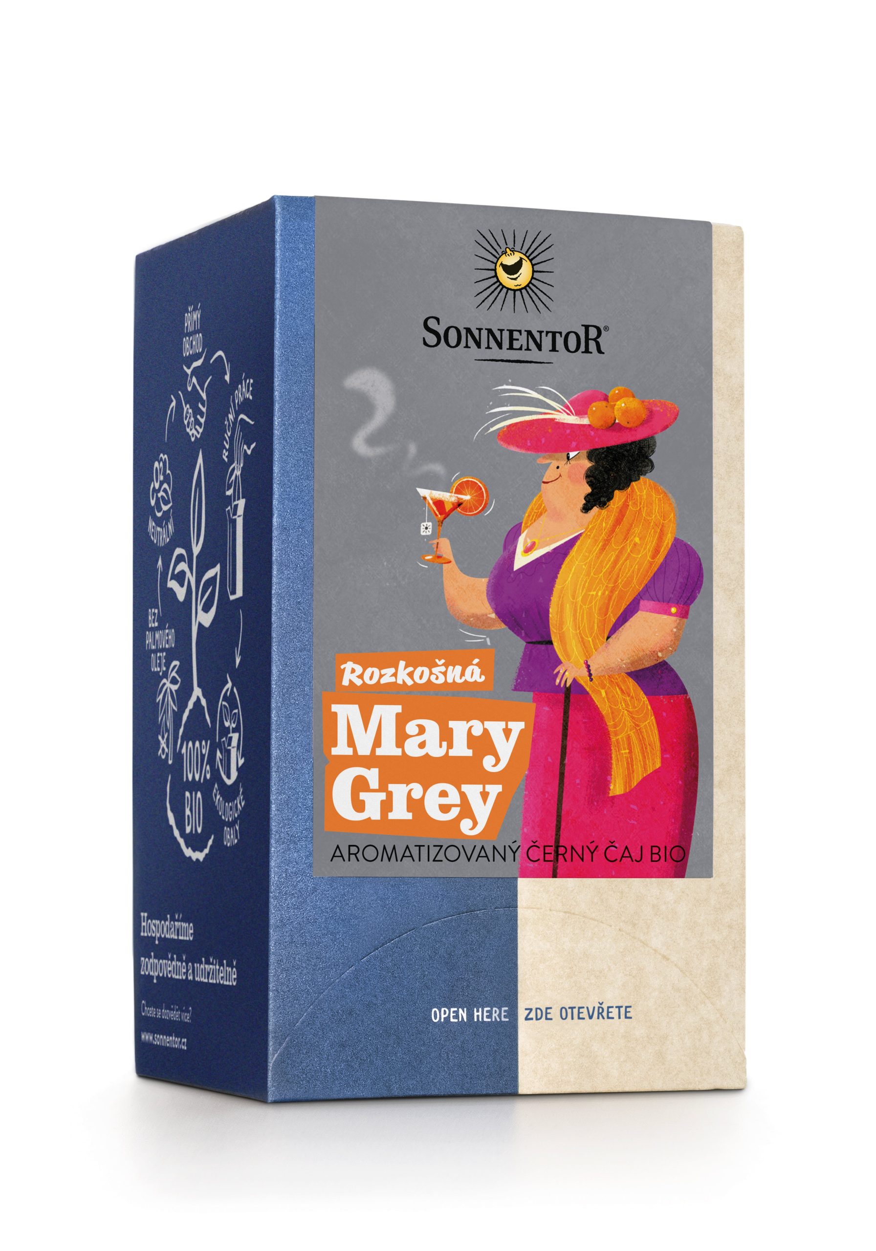 1DvXC_qES4wabWrKFJJ1aQIZ16Wy1sxTB Sonnentor Černý čaj aromatizovaný Rozkošná Mary Grey BIO - nálev. sáčky (18 x 1,5 g) - s tóny svěžích citrusů