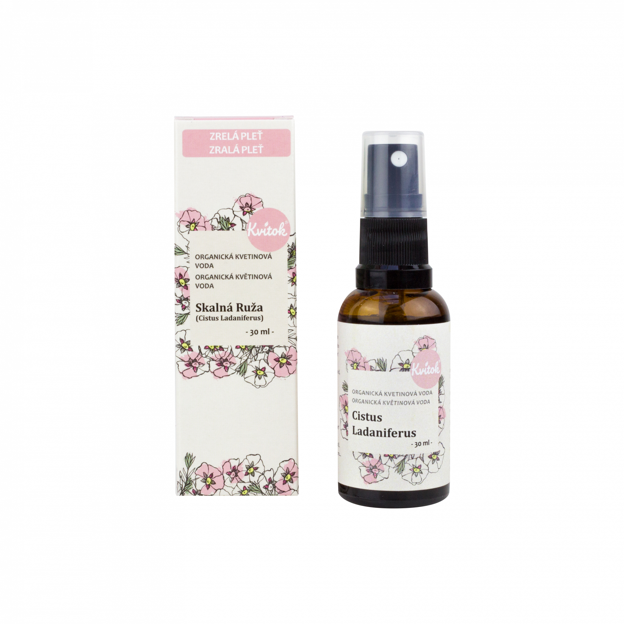 2595452a8e09183a7ac597a717637746-Kvitok-Cistus-Skalna-ruza-30ml Kvitok Květová voda - skalní růže BIO - 30 ml