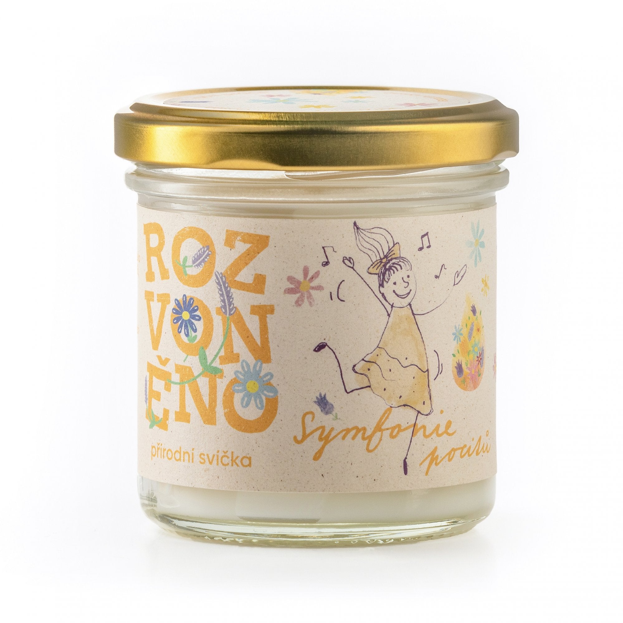 2fda02798adf3dfdba3a0dc146551dfb-symfonie-pocitu-ctverec Rozvoněno Vonná svíčka - Symfonie pocitů (130 ml) - s levandulí a ylang-ylang
