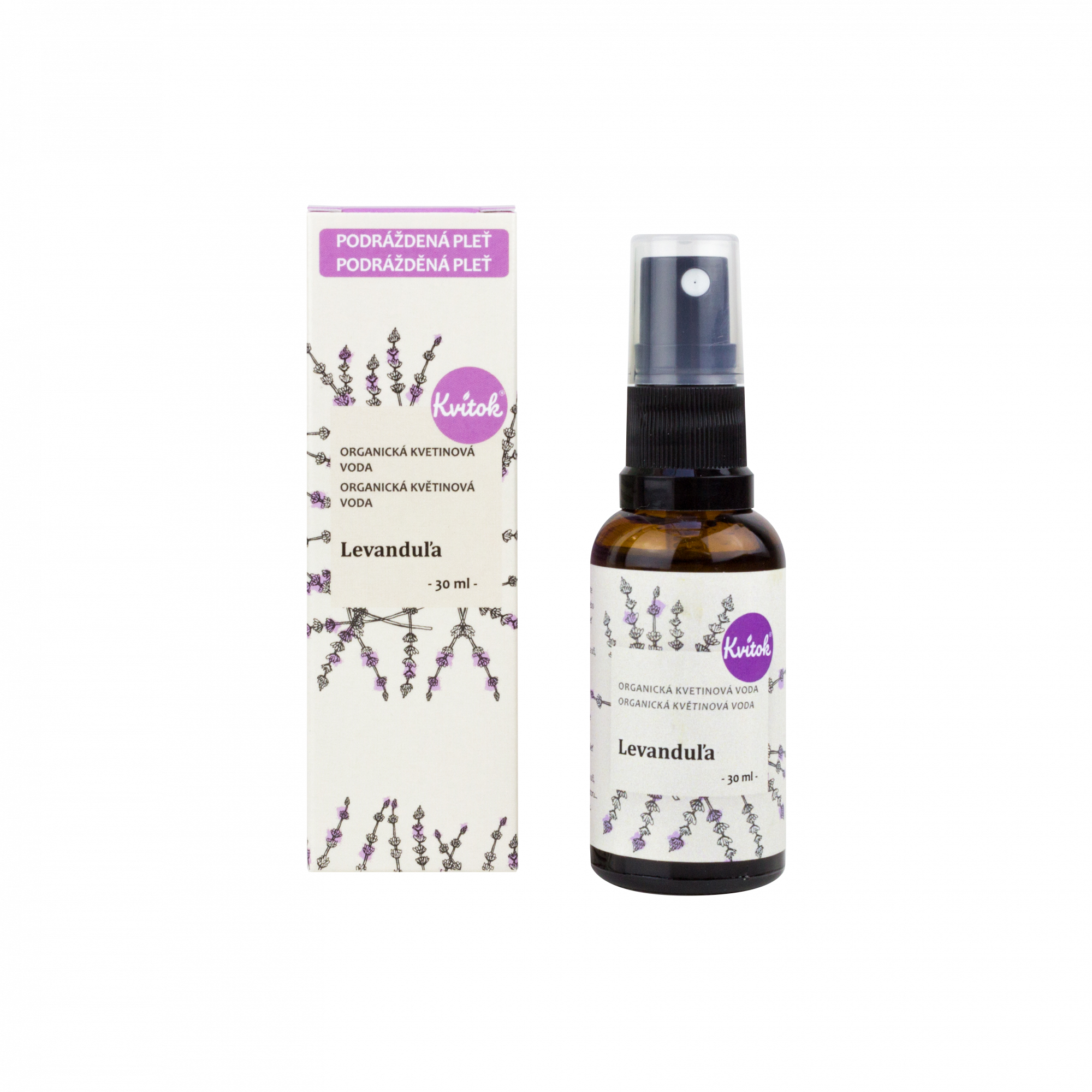 4d16e10324a231c7f939324ced4663d8-Levandula-30ml Kvitok Květová voda s rozprašovačem - levandule BIO (30 ml) - harmonizuje a zklidní