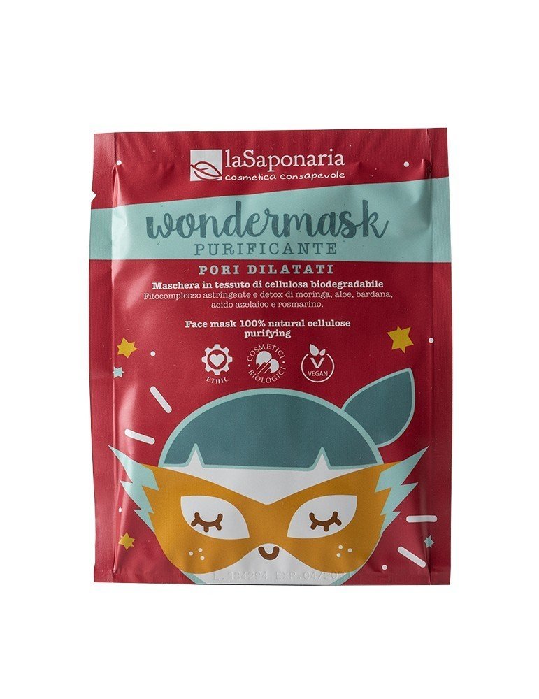 70a3b63970b6d0cf2ed86c09ec12066c-maschera-in-tessuto-purificante laSaponaria Čisticí pleťová maska Wondermask BIO (10 ml)