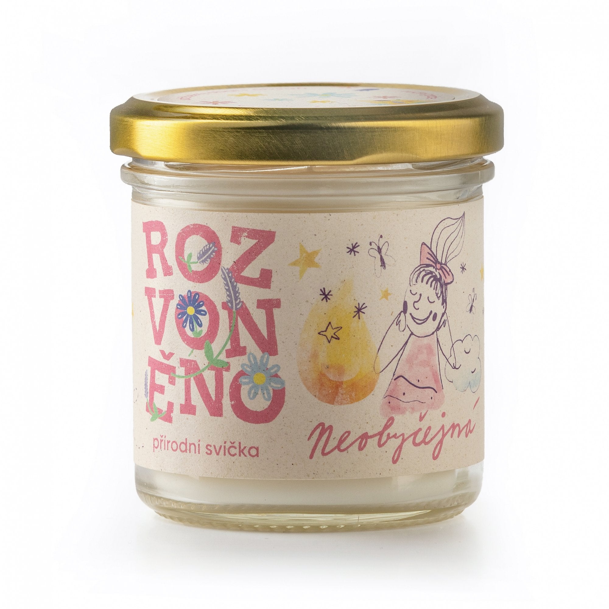 791b2398a0f1e0e1f43c012373e5b9ea-neobycejna-ctverec Rozvoněno Svíčka bez vůně - Neobyčejná (130 ml)