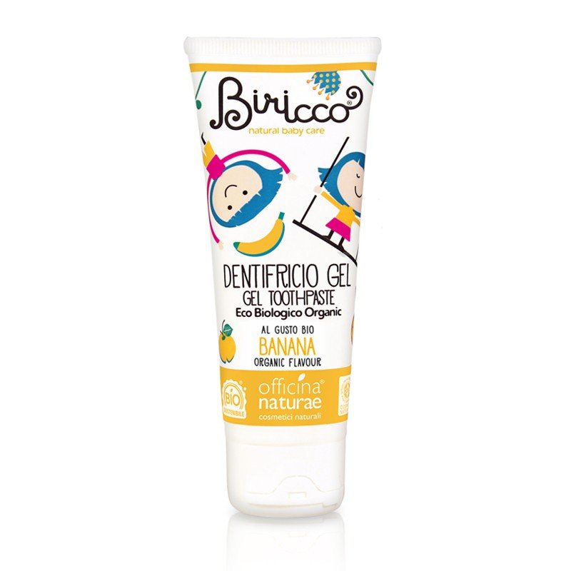 8293bda71a3d3e1f6fa8d5c0ad994a12-zub.pasta-banana Officina Naturae Dětská zubní pasta - banán (75 ml) - bez fluoridu