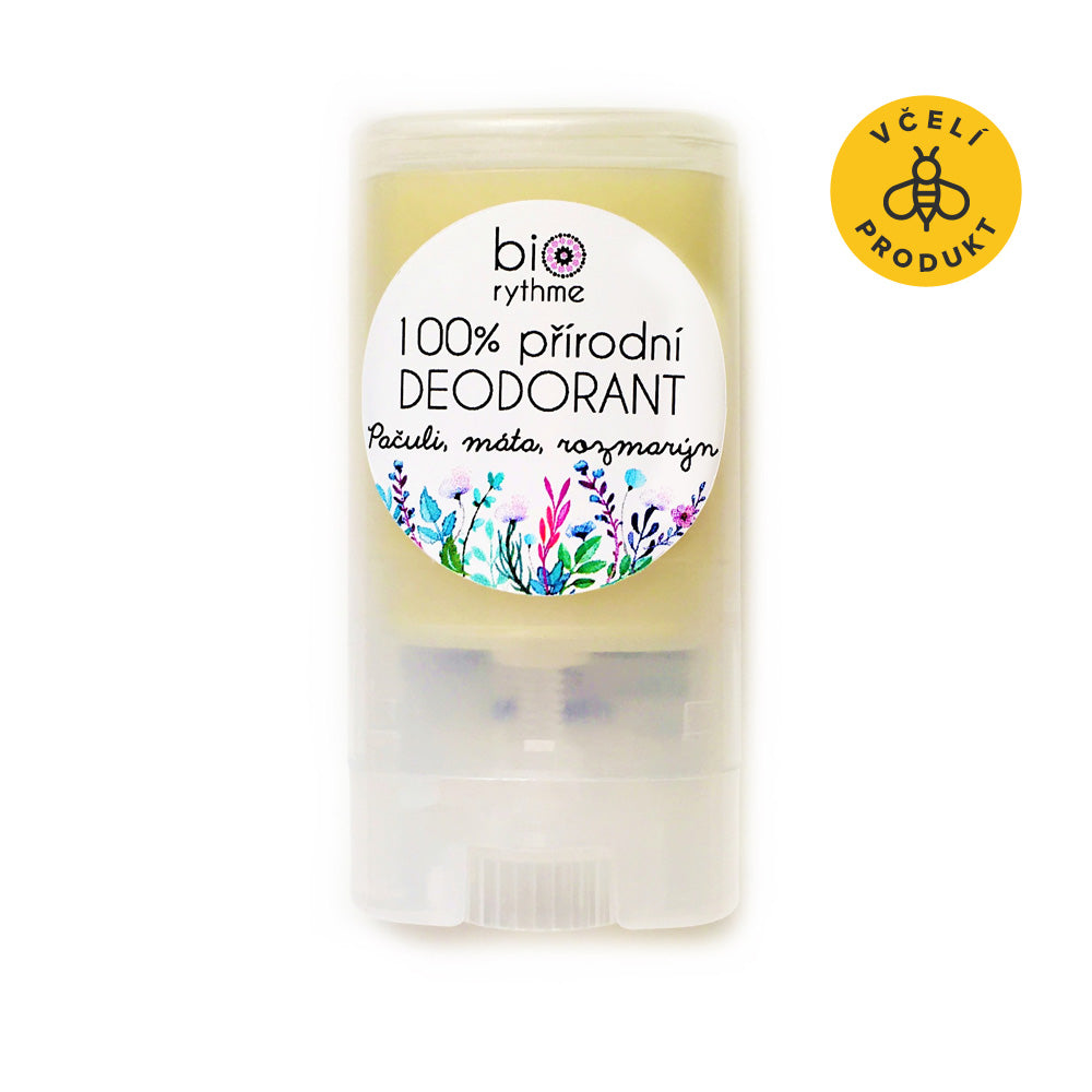 Biorythme15gdeoPaculibile_1__ikonka Biorythme Tuhý deodorant Pačuli, máta a rozmarýn - 15 g - unisex zemitá a smyslná vůně