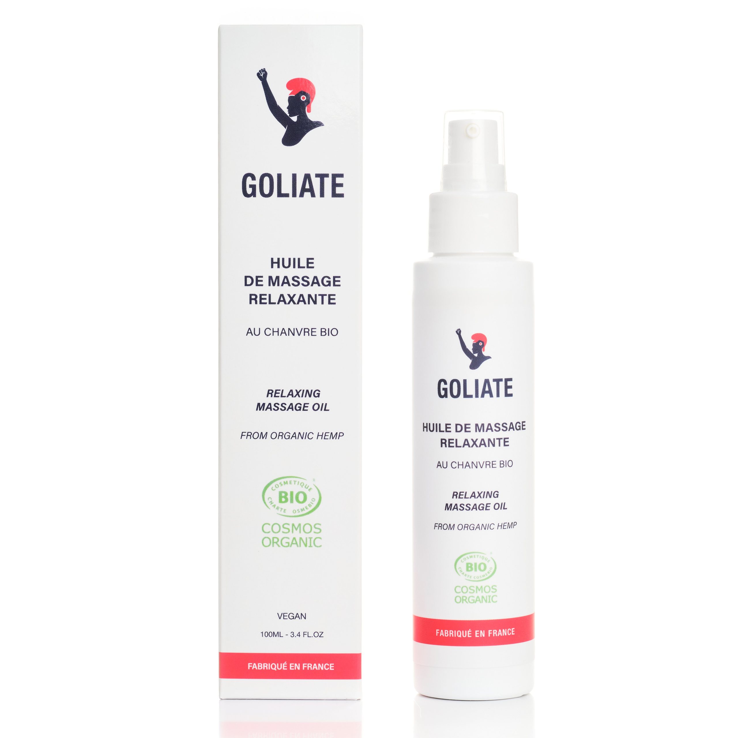 Huiledemassagerelaxante Goliate Relaxační masážní olej s ylang-ylangem a pačulí BIO (100 ml) - exp. 02/2026 - vhodný pro erotickou masáž