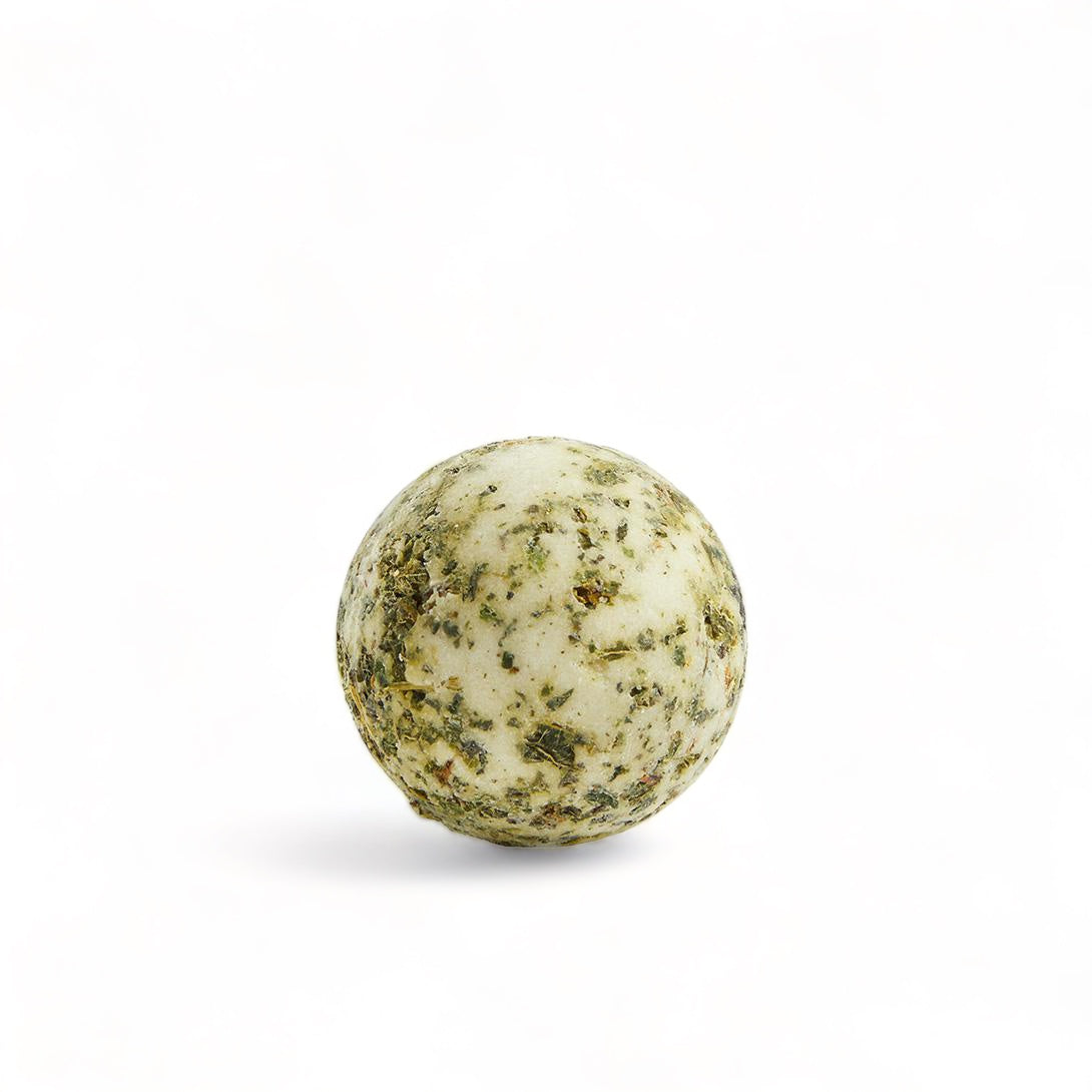IMG-2165 Velvety Koupelová bomba s konopným olejem - Pačule & grapefruit (50 g) - jemně šumí a vyživí pokožku