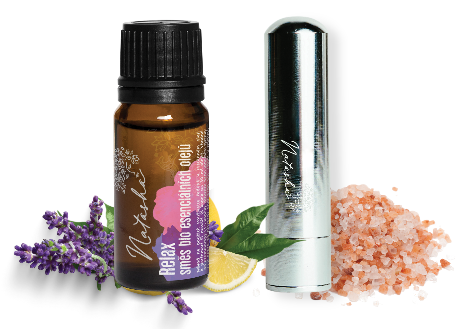 Natasha_Aroma_set_Relax Natasha Aroma sada s inhalátorem - Relax - uklidňující levandule a citron