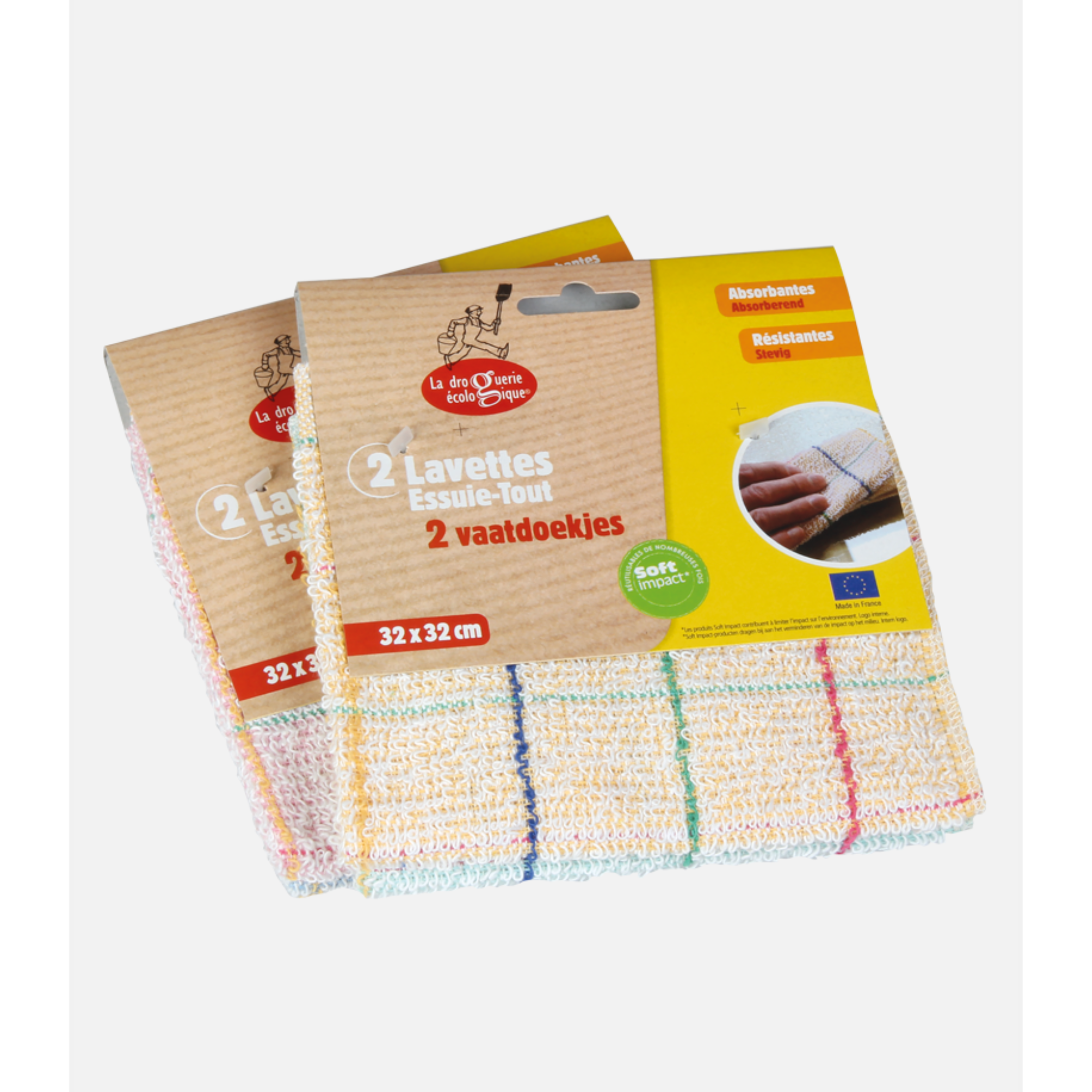 Navrhbeznazvu_0feed3c3-4dd0-4360-a9b8-671d216f87b4 La Droguerie Ecologique by Ecodis Sada univerzálních utěrek z recyk. vláken (2 ks)