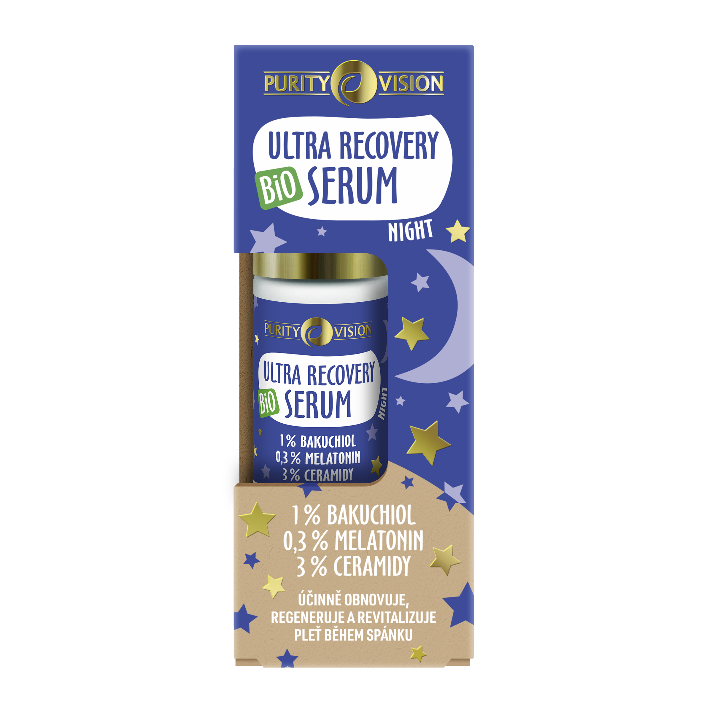 Ultrarecoverynightserum_8595572908349_1 Purity Vision Noční pleťové sérum Ultra Recovery Night (30 ml) - s bakuchiolem, melatoninem a ceramidy