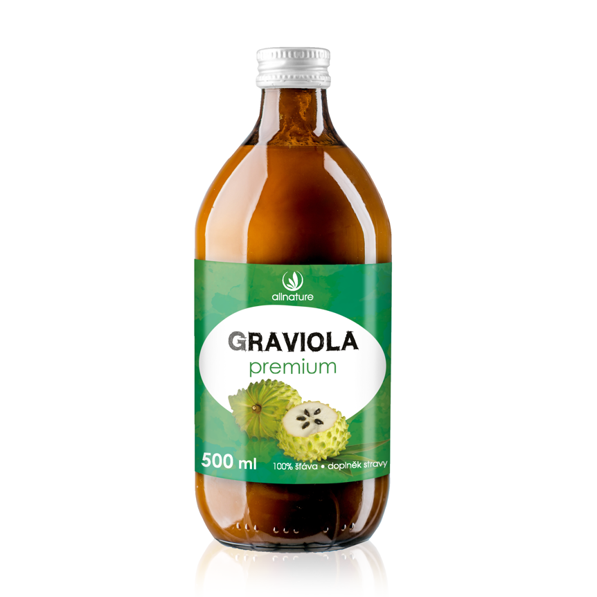 allnature-graviola-premium-500-ml Allnature Šťáva z gravioly Premium (500 ml) - 100% přírodní, bez přidaného cukru