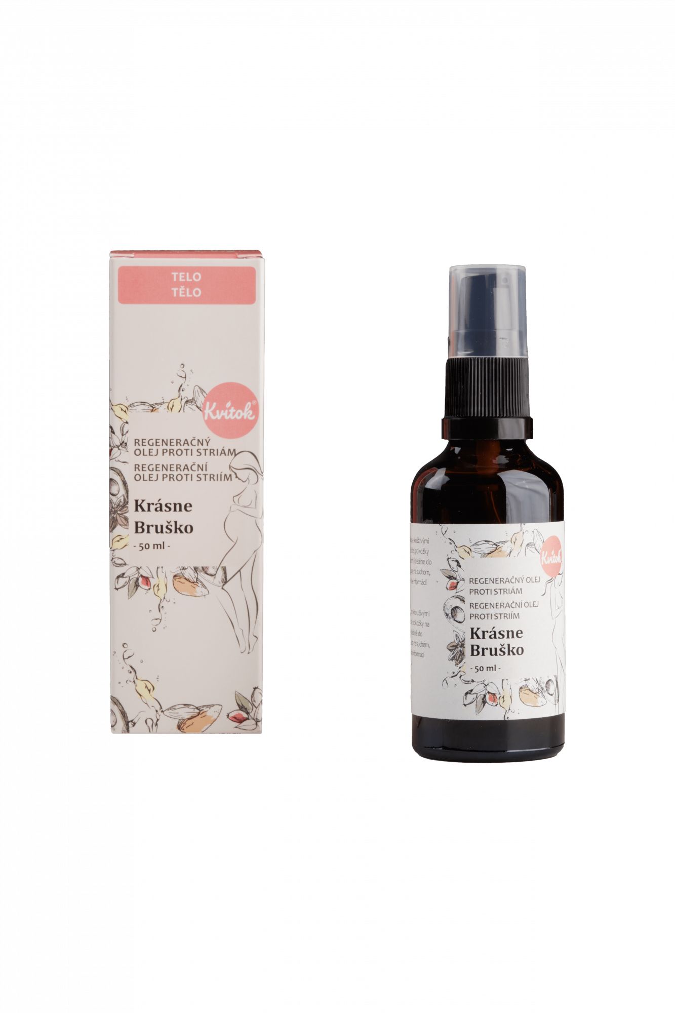 bc477f650344b5076c741d54228b06f9-DSC5805-2 Kvitok Regenerační olej proti striím Krásné bříško (50 ml) - zlepšuje elasticitu kůže