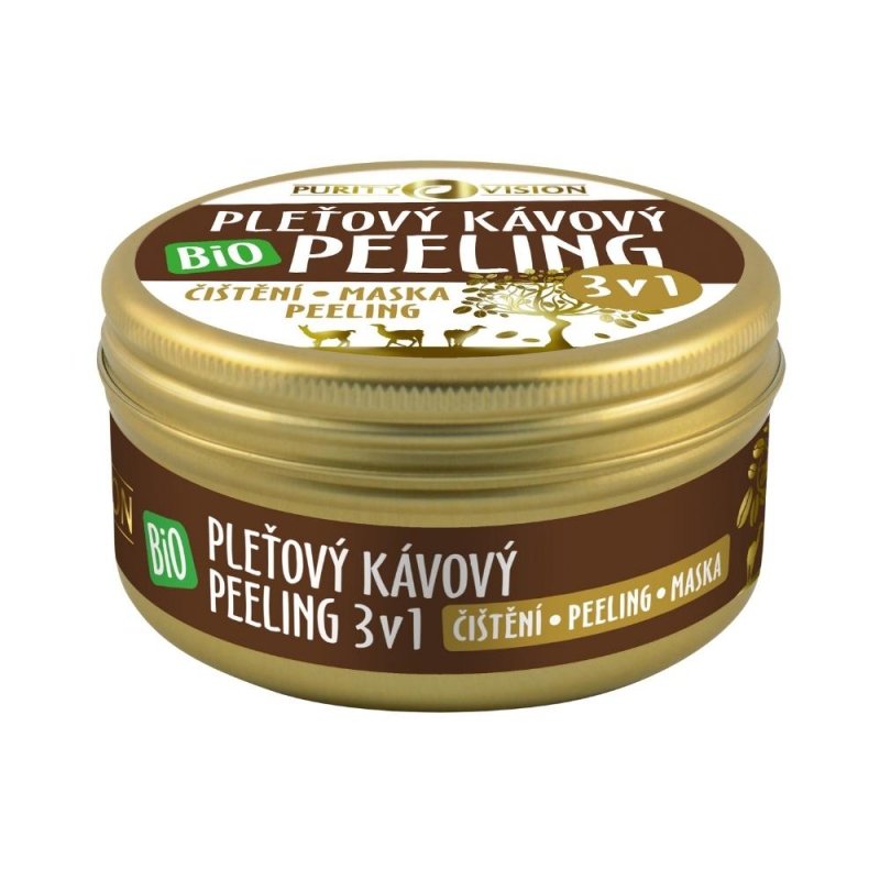 cf3bc8ee2cbfa6b0c789be312f95344a-Purity-Vision-pletovy-kavovy-peeling Purity Vision Kávový pleťový peeling 3v1 BIO (70 g) - pro všechny typy pleti
