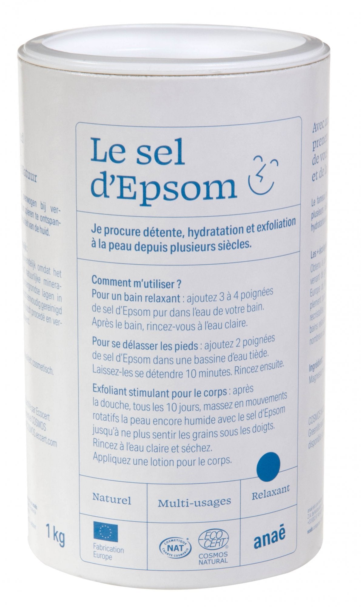 d7e08bbce8d5a065a8fadf25cad1e39e-AE031-Sel-epsom-1kg Anaé by Ecodis Epsomská sůl - dóza 1 kg - do koupele, peelingu i na zahradu