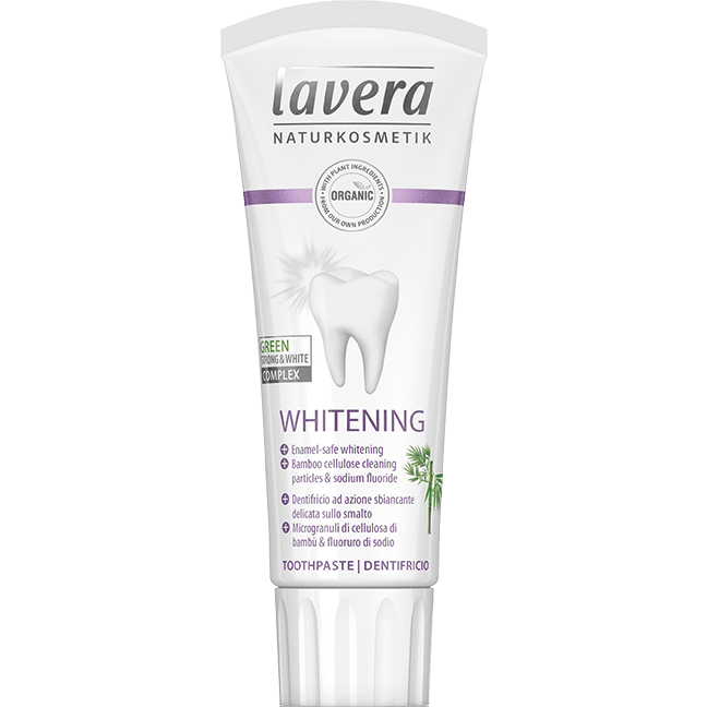 e218151f68c40569438633af8fc813a6-belici Lavera Jemná bělicí zubní pasta s fluoridem (75 ml) - s osvěžující mátovou příchutí