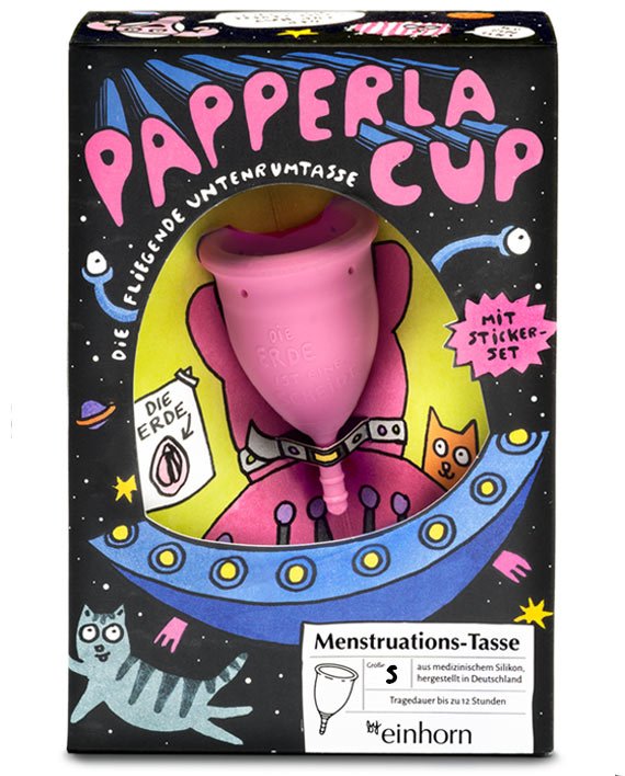 f9e9182d358a0eb7cbecaf41bf12c518-210126-Periode-Shop-Einzel-Papperlacup-klein-1 Einhorn Menstruační kalíšek Papperlacup - S - pro slabou a střední menstruaci