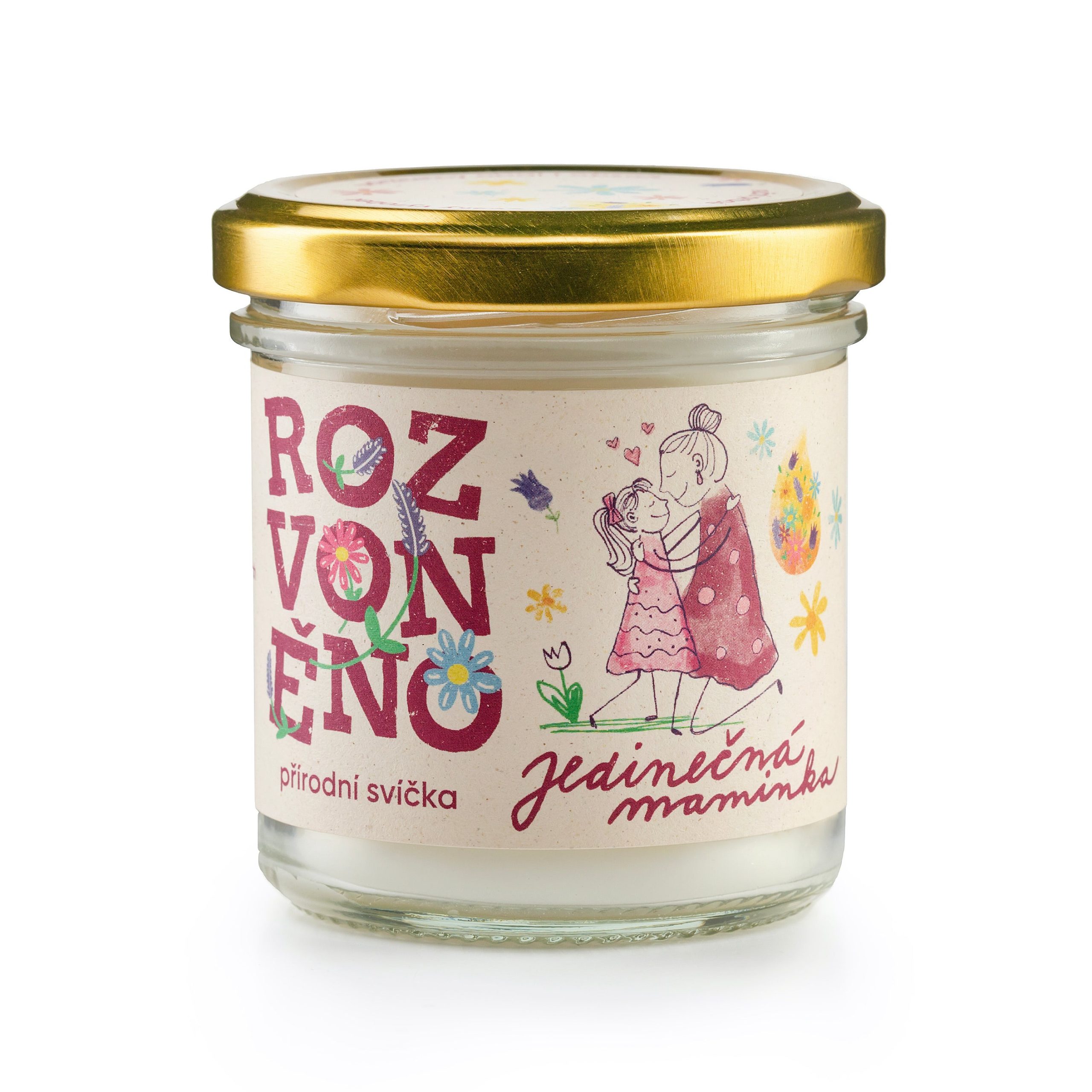 jedinnecna_maminka_ctverec Rozvoněno Vonná svíčka - Jedinečná maminka (130 ml) - s geránií, pomerančem a pačuli