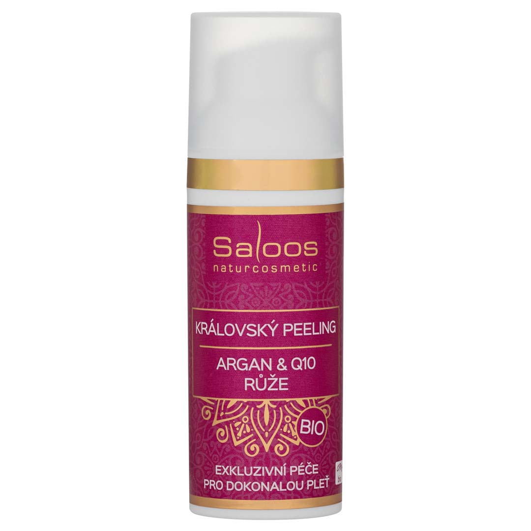 saloos_KPee_argan_a_q10_ruze_50ml Saloos Královský peeling Argan & Q10 BIO - Růže (50 ml) - vyživující peeling na obličej i na rty
