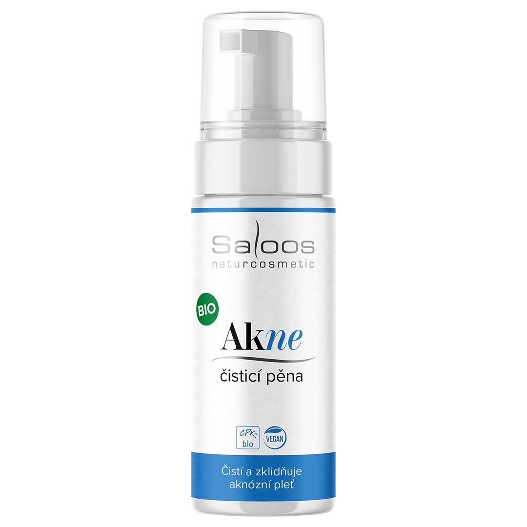 saloos_akne_cistici_pena_150ml Saloos Čisticí pěna pro problematickou pleť Akne BIO (150 ml) - jemně čistí, nedráždí a nevysušuje