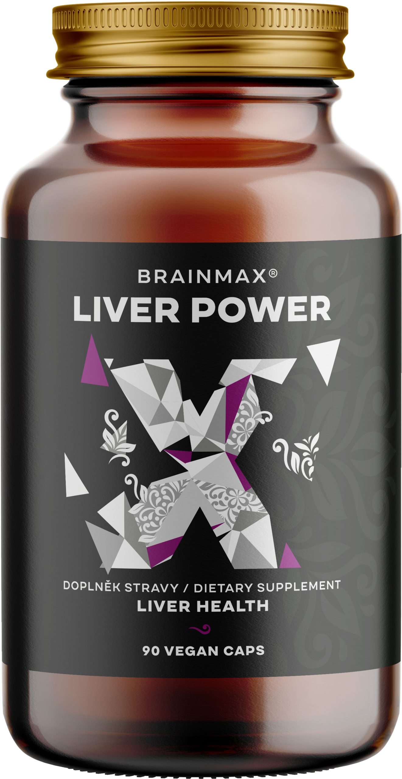Exclusive Mockups for Branding and Packaging Design BrainMax Liver Power, komplexní podpora jater, 90 rostlinných kapslí