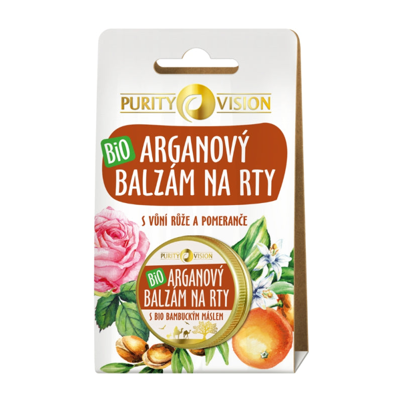 2025_PV_Balzam_na_rty_argan_12m_02 Purity Vision Balzám na rty BIO (12 ml) - s vůní růže a pomeranče