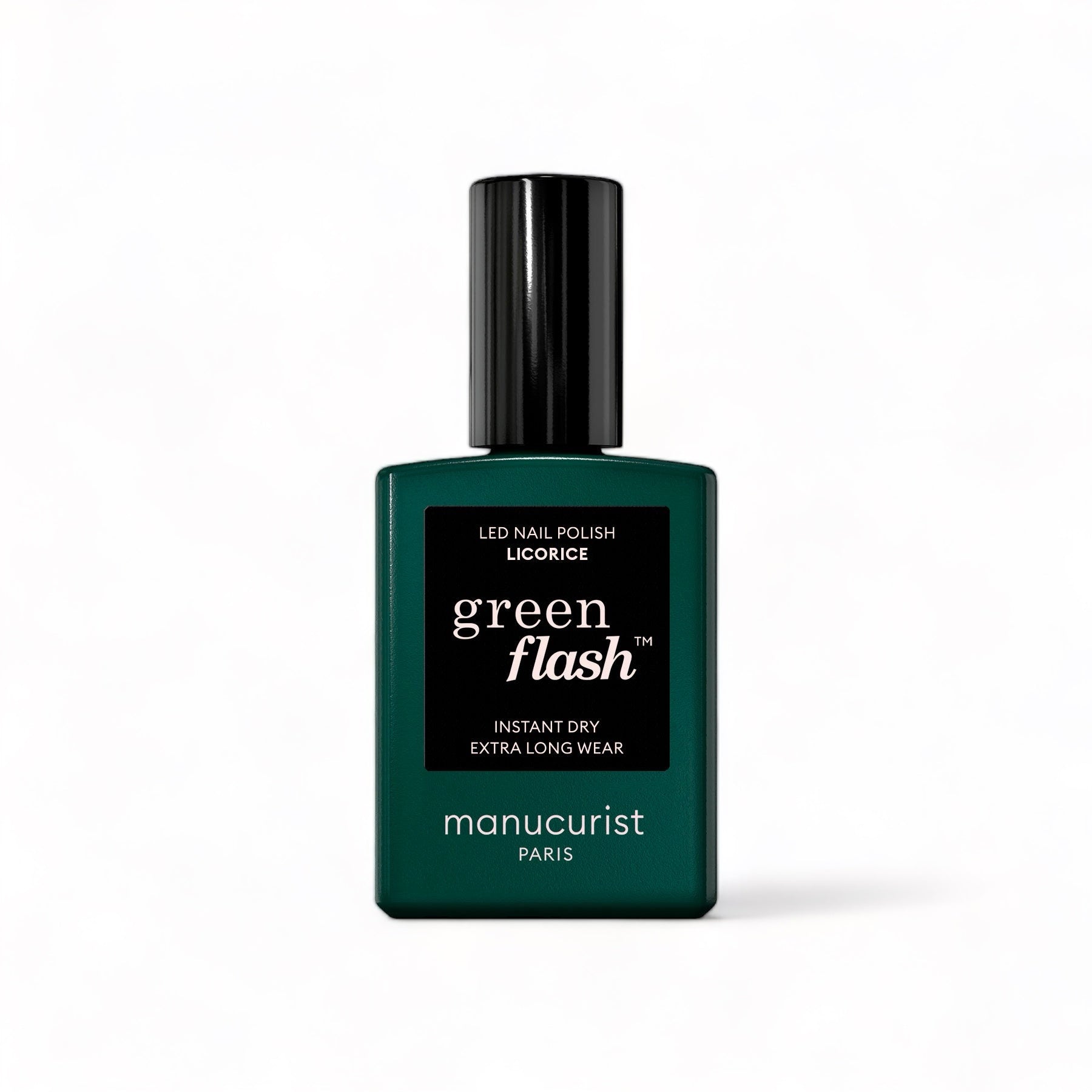 IMG-3411 Manucurist Green Flash LED gel lak na nehty - Licorice (15 ml) - černá lékořicová barva
