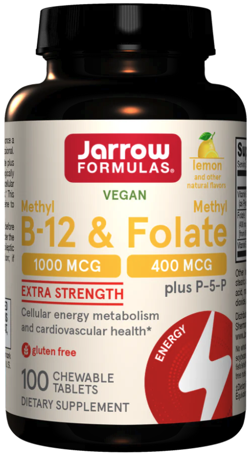 15335_sni-mek-obrazovky-2025-03-05-v-11-01-12 Jarrow Formulas Jarrow Methyl B-12 & Methyl Folate, (Vitamín B12 + Kyselina listová, aktivované formy), 1000 mcg / 400mcg, 100 pastilek