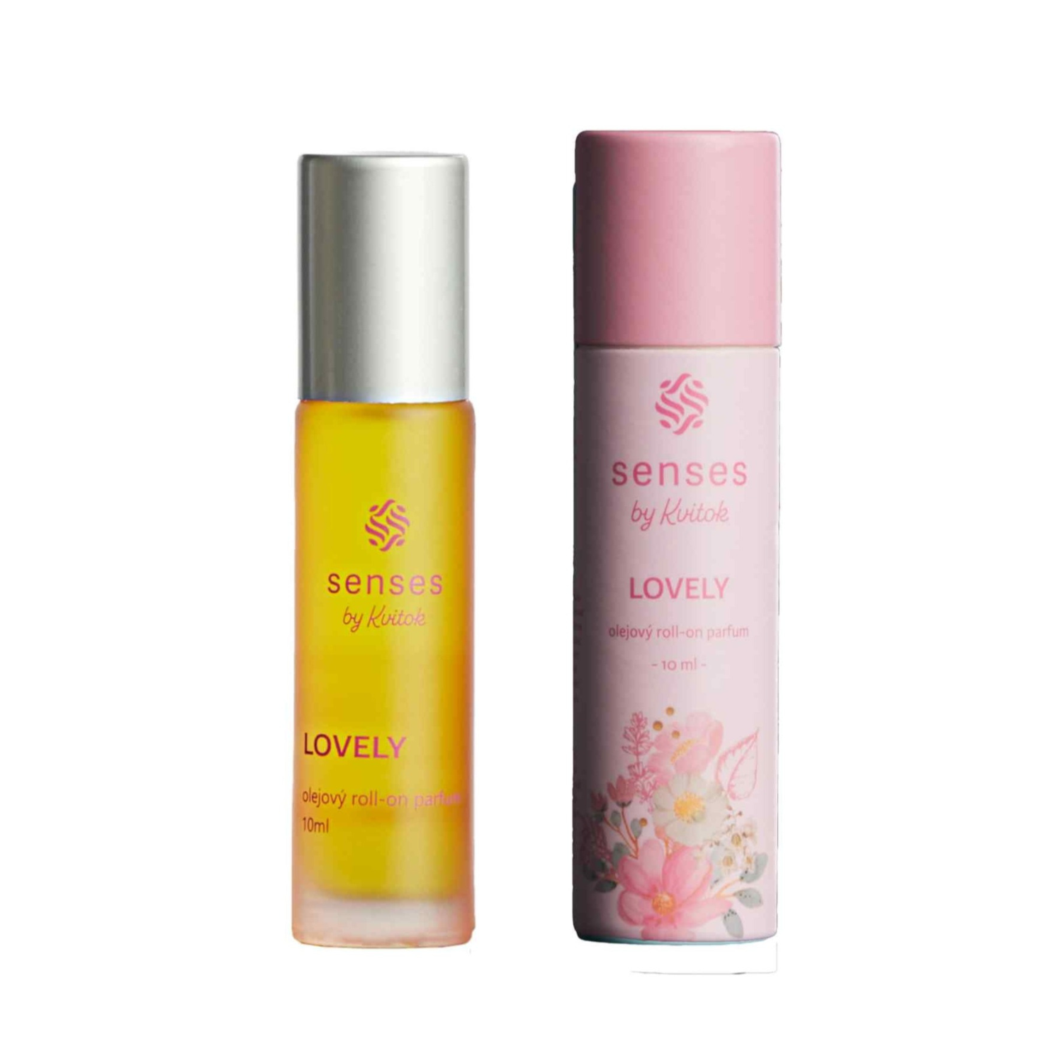 Kvitok_Senses_roll_parfem_Lovely_komplet Kvitok Senses Roll-on olejový parfém Lovely (10 ml) - s vůní růže, vanilky a citrusů