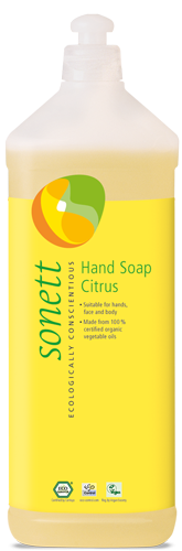 a52c45200cd7f6f5bdffdbdc0b92cd25-soap-citrus-1l-en Sonett Tekuté mýdlo - citrus BIO - 1 l - pro vaše ruce, obličej i celé tělo