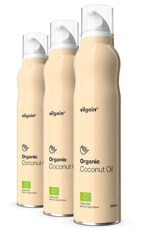 fb7a167d-61a3-43a3-a18b-e2fee5eddfe2 Vilgain Kokosový olej ve spreji BIO – 3× 200 ml