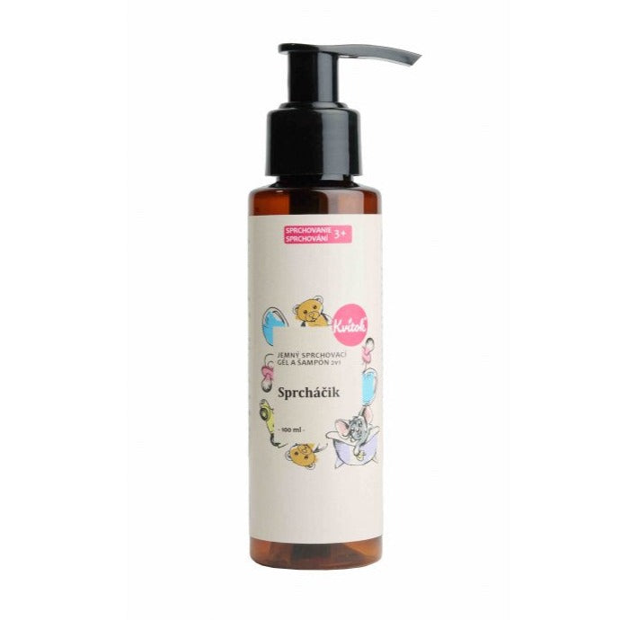 kvitok-jemny-sprchovy-gel-a-sampon-pro-deti-2v1-sprchacek-100-ml Kvitok Jemný dětský sprchový gel a šampon 2v1 Sprcháček (100 ml) - budou děti milovat