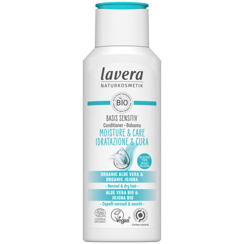 laverabasissensitive_kondicioner_moisture Lavera Basis Sensitive Hydratační kondicionér Moisture & Care BIO (200 ml) - na suché vlasy a citlivou pokožku hlavy