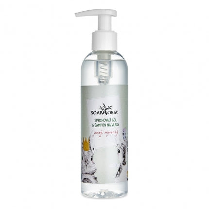 organicky-sprchovy-gel-a-sampon-na-vlasy Soaphoria Jemný dětský sprchový gel a šampon na vlasy 2v1 (250 ml) - s vůní mandarinky