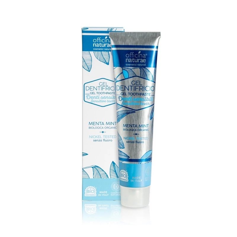 245644a752e8ff936ea1fed48697e209-organic-gel-toothpaste-for-sensitive-teeth Officina Naturae Zubní pasta pro citlivé zuby (75 ml) - šetrná pro dásně i zuby