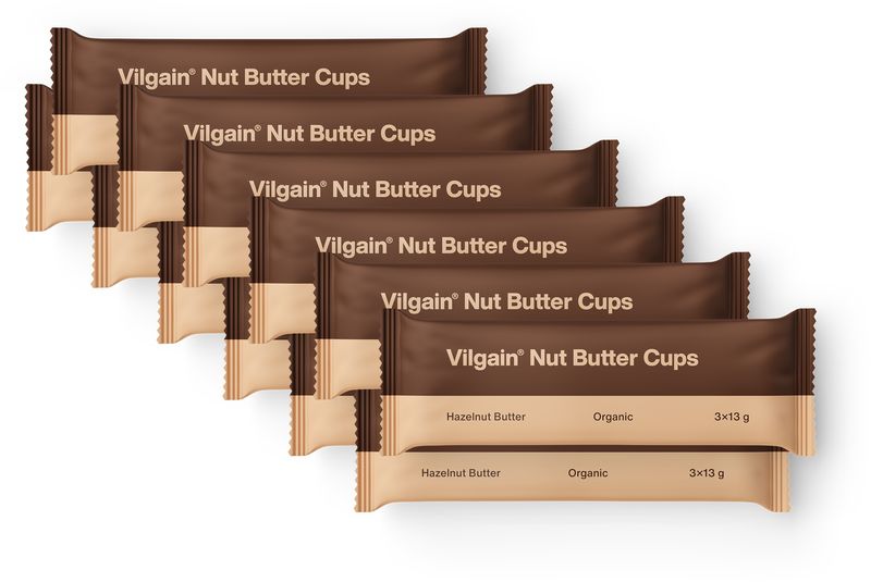 bec79aaa-6181-4fd6-904a-5563b4103fe3 Vilgain Nut Butter Cups BIO – 12× lískooříškové máslo 39 g (3 x 13 g)