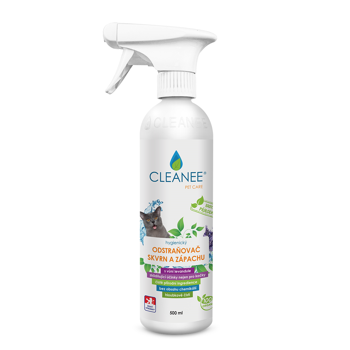 cleanee-pet-care-eko-odstranovac-skvrn-a-zapachu-po-domacich-mazliccich-s-vuni-levandule-500ml CLEANEE PET CARE EKO Odstraňovač skvrn a zápachu po domácích mazlíčcích s vůní levandule 500ml